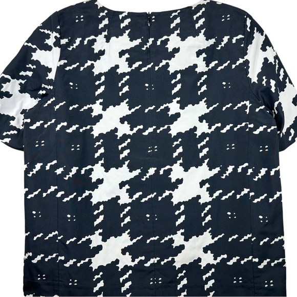 Weekend Max Mara, New Life Houndstooth Short-Sleeve Blouse Black/White Size 6 US - Picture 14 of 15